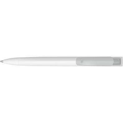 uma® TRINITY K transparent RECY Druckkugelschreiber, weiss