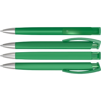 uma® Druckkugelschreiber TrinityGum, mit Metallspitze, blaue Mine, dunkelgrün