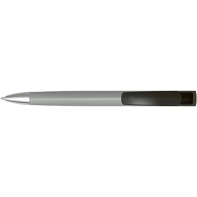 uma® Druckkugelschreiber TrinityGum, mit Metallspitze, blaue Mine, grau
