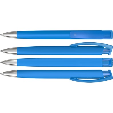 uma® Druckkugelschreiber TrinityGum, mit Metallspitze, blaue Mine, hellblau