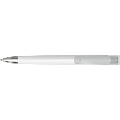uma® TRINITY K transparent SI RECY Druckkugelschreiber, weiss