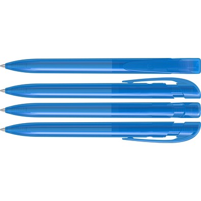 uma® YES transparent Druckkugelschreiber, hellblau