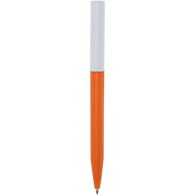 Unix Kugelschreiber aus recyceltem Kunststoff, blaue Mine, orange
