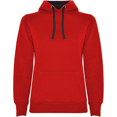 Urban Kapuzenpullover für Damen, rot/schwarz, 2XL