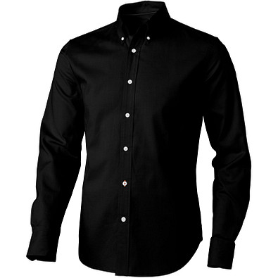 ELEVATE Herren Langarm Hemd Vaillant, schwarz, M