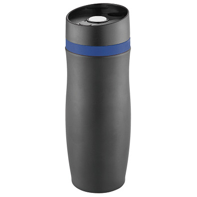 METMAXX® Vakuum-Thermobecher CremaExtensaNero 400 ml, schwarz/blau