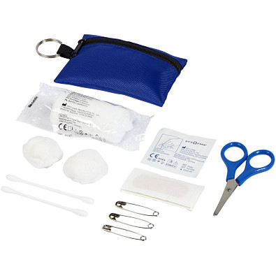 Valdemar 16-teilige Erste-Hilfe-Tasche mit Schlüsselanhänger, royalblau