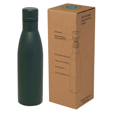 Vasa RCS-zertifizierte Kupfer-Vakuum Isolierflasche aus recyceltem Edelstahl, 500 ml, Green flash