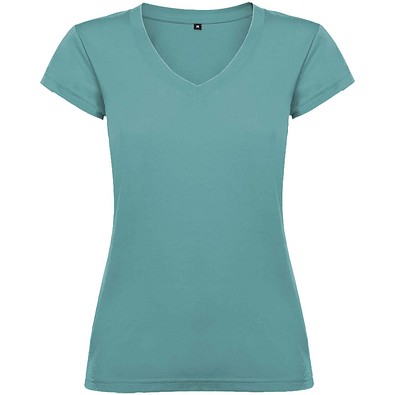 Victoria T-Shirt mit V-Ausschnitt für Damen, Dusty Blue, 3XL