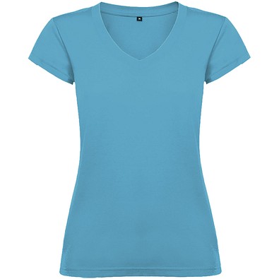 Victoria T-Shirt mit V-Ausschnitt für Damen, türkis, 3XL