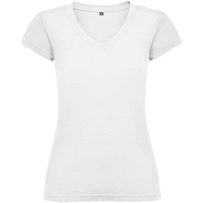 Victoria T-Shirt mit V-Ausschnitt für Damen, weiss, S