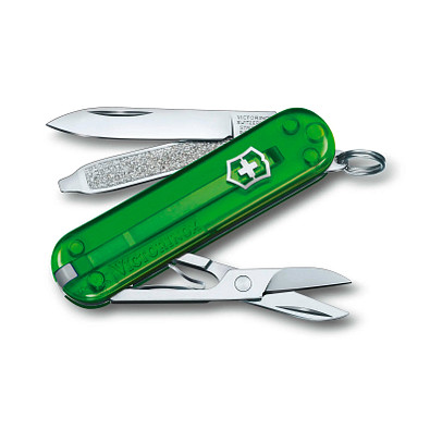 VICTORINOX Taschenmesser Classic SD, 7 Funktionen, grün-transparent