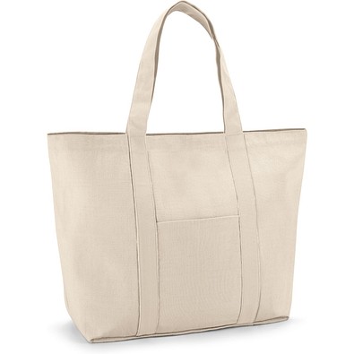 VILLE. Tragetasche aus 100% Canvas-Baumwolle mit einer Innentasche (280 g/m²), Naturhell
