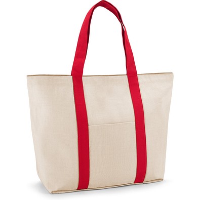 VILLE. Tragetasche aus 100% Canvas-Baumwolle mit einer Innentasche (280 g/m²), Rot