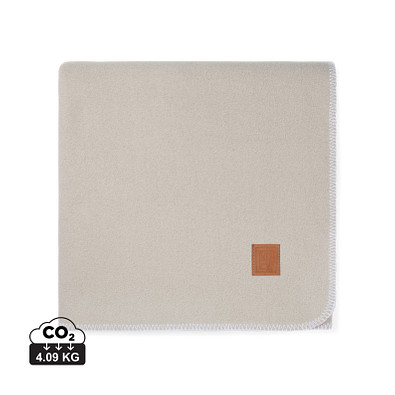 VINGA Moulton Decke aus GRS rPET, beige, feather grey