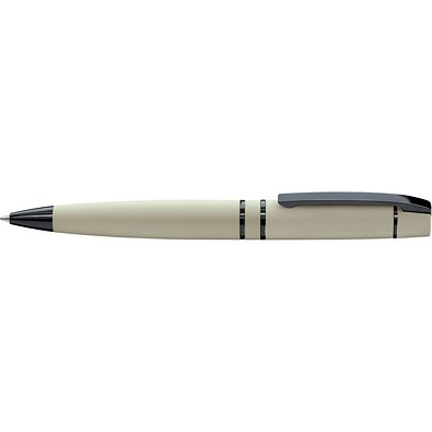 uma® Metall-Kugelschreiber VIP, blaue Mine, hellbeige-gummiert