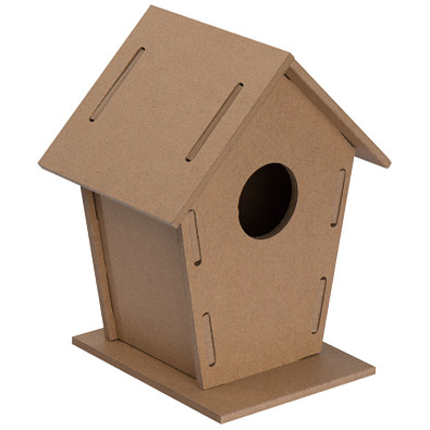 Vogelhäuschen aus MDF zum Zusammenbauen, hellbraun