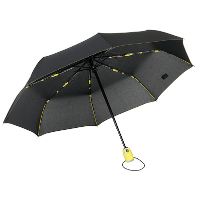Vollautomatischer Windproof-Taschenschirm STREETLIFE, schwarz-gelb