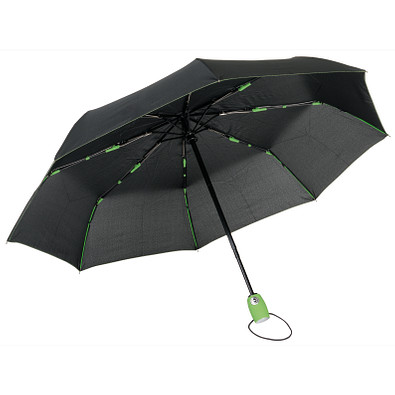 Vollautomatischer Windproof-Taschenschirm STREETLIFE, schwarz-hellgrün