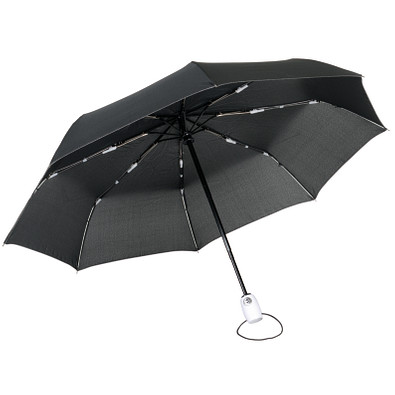Vollautomatischer Windproof-Taschenschirm STREETLIFE, schwarz-weiß