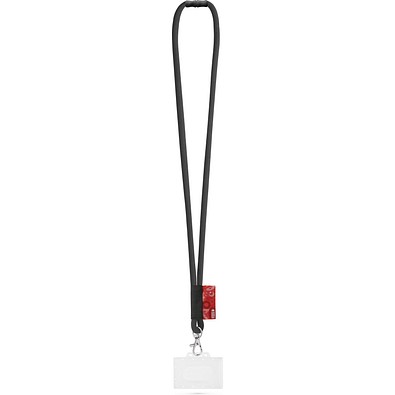 WATFORD. SET Lanyard TUBE Long (Ø 7 mm) mit 9 mm Auslösekarabiner, Ø 7 mm Sicherheitsverschluss und 91 x 68 mm starrem Ausweis-/Kartenhalter, 300 - Schwarz