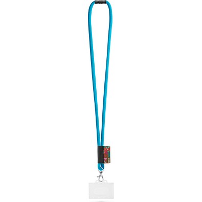 WATFORD. SET Lanyard TUBE Long (Ø 7 mm) mit 9 mm Auslösekarabiner, Ø 7 mm Sicherheitsverschluss und 91 x 68 mm starrem Ausweis-/Kartenhalter, 304 - Hellblau