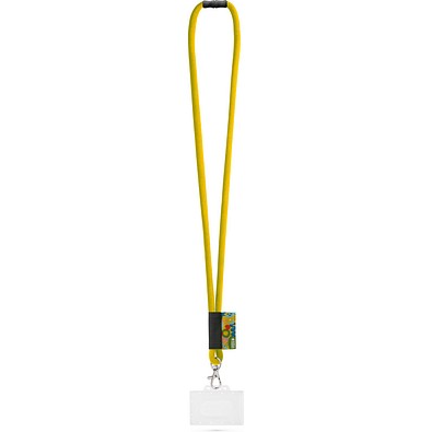 WATFORD. SET Lanyard TUBE Long (Ø 7 mm) mit 9 mm Auslösekarabiner, Ø 7 mm Sicherheitsverschluss und 91 x 68 mm starrem Ausweis-/Kartenhalter, 310 - Gelb