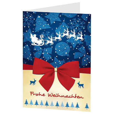 Grußkarte Weihnachten, Motiv Schleife, Danke an Partner
