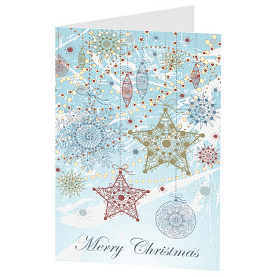 Grußkarte Weihnachten, Motiv Strohsterne, Danke an Mitarbeiter