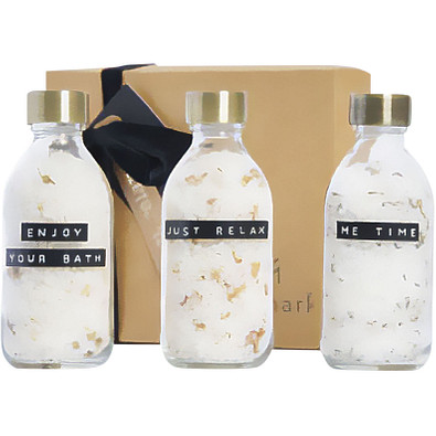 Wellmark Just Relax 3-teiliges Badesalz-Set, 200 ml, transparent klar