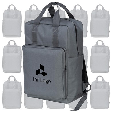 Werbe-Sparset Rucksack Levix, 15-tlg., inkl. Druck, grau