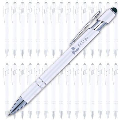 Werbe-Sparset LANCE® Touch-Kugelschreiber Wangerooge, blaue Mine, 90-tlg., inkl. Druck, weiß