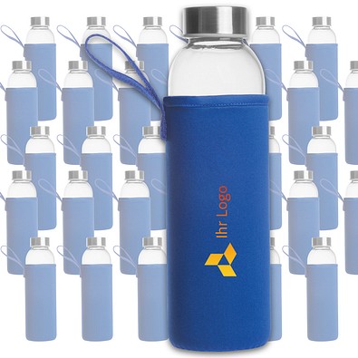 Werbe-Sparset Trinkflasche Klagenfurt, 50-tlg, inkl. Druck, blau