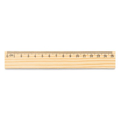 WESLEY 15. Lineal aus Kiefernholz mit 15 cm Skala, Naturhell