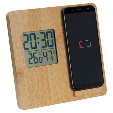 Wetterstation aus Bambus, beige