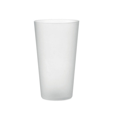 Wiederverwendbarer Becher 500ml FESTA LARGE, Transparent Weiß