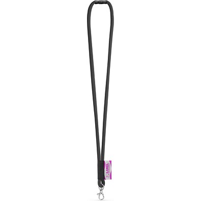 WISBECH. SET Lanyard TUBE Long (Ø 7 mm) mit 9 mm Schnappkarabiner und Ø 7 mm Sicherheitsverschluss, 300 - Schwarz