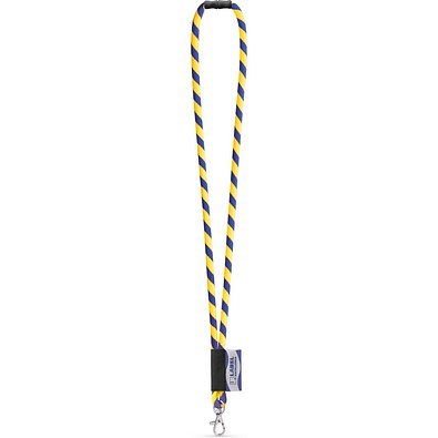 WISBECH. SET Lanyard TUBE Long (Ø 7 mm) mit 9 mm Schnappkarabiner und Ø 7 mm Sicherheitsverschluss, Gelb Hexachrome/Königsblau