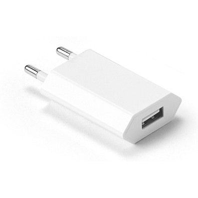 WOESE. Netzadapter USB-A 5W aus recyceltes ABS (100% rABS), Weiß