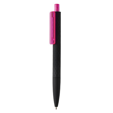 XD COLLECTION Druckkugelschreiber X3 mit Smooth-Touch, blaue Mine, rosa/schwarz