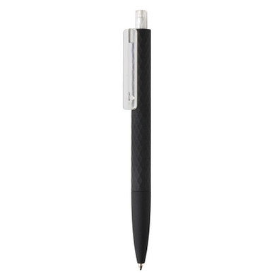 XD COLLECTION Druckkugelschreiber X3 mit Smooth-Touch, blaue Mine, transparent/schwarz