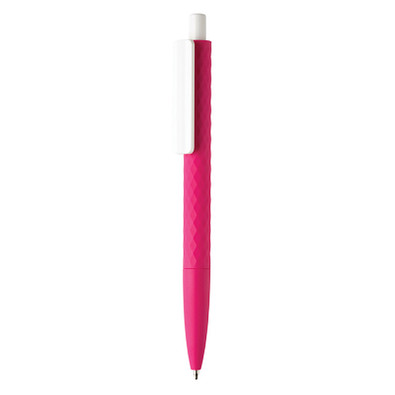 XD COLLECTION Druckkugelschreiber X3 mit Smooth-Touch, blaue Mine, rosa/weiß