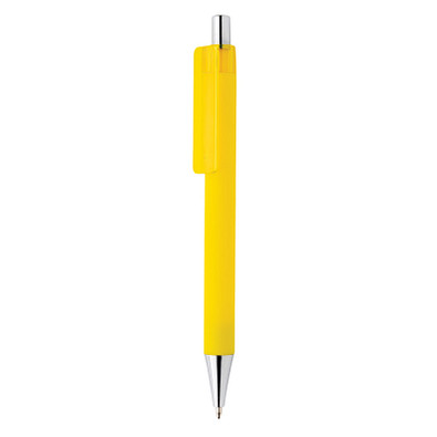 XD COLLECTION Druckkugelschreiber X8 mit Smooth-Touch, blaue Mine, gelb