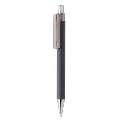 XD COLLECTION Druckkugelschreiber X8 mit Smooth-Touch, blaue Mine, grau