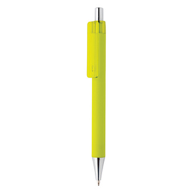 XD COLLECTION Druckkugelschreiber X8 mit Smooth-Touch, blaue Mine, limone