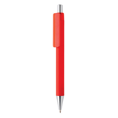 XD COLLECTION Druckkugelschreiber X8 mit Smooth-Touch, blaue Mine, rot