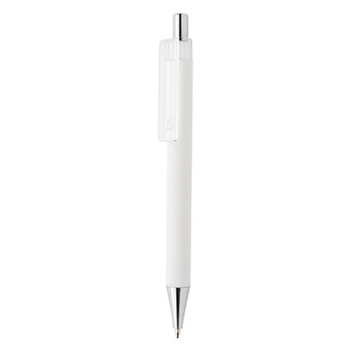 XD COLLECTION Druckkugelschreiber X8 mit Smooth-Touch, blaue Mine, weiß