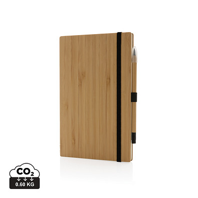XD COLLECTION Bambus-Notizbuch und Infinity-Bleistift im Set, braun
