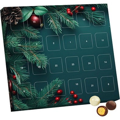 XS Adventskalender Brandt Knusperkugeln Black & White, Edle Tannenzweige