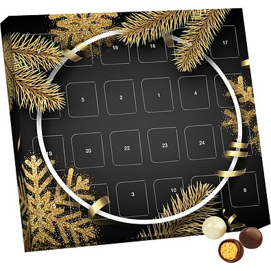 XS Adventskalender Brandt Knusperkugeln Black & White, Edle Weihnacht